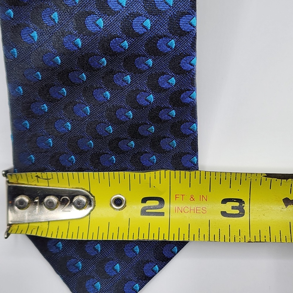 GEOFFREY BEENE Men's Slim Geometric Silk Tie Blue NWT Formal Preppy - Picture 6 of 6
